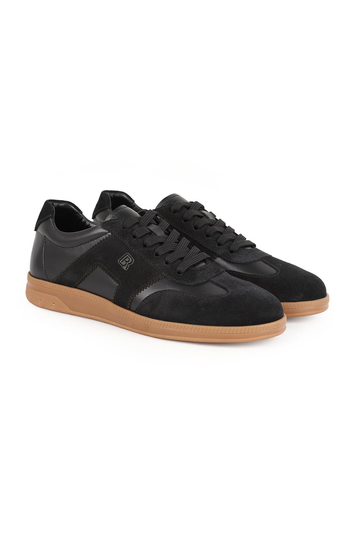 Libero H1033 Erkek Hakiki Deri ve Süet Kombinasyonlu Retro Bağcıklı Casual Sneaker - MALLTURK