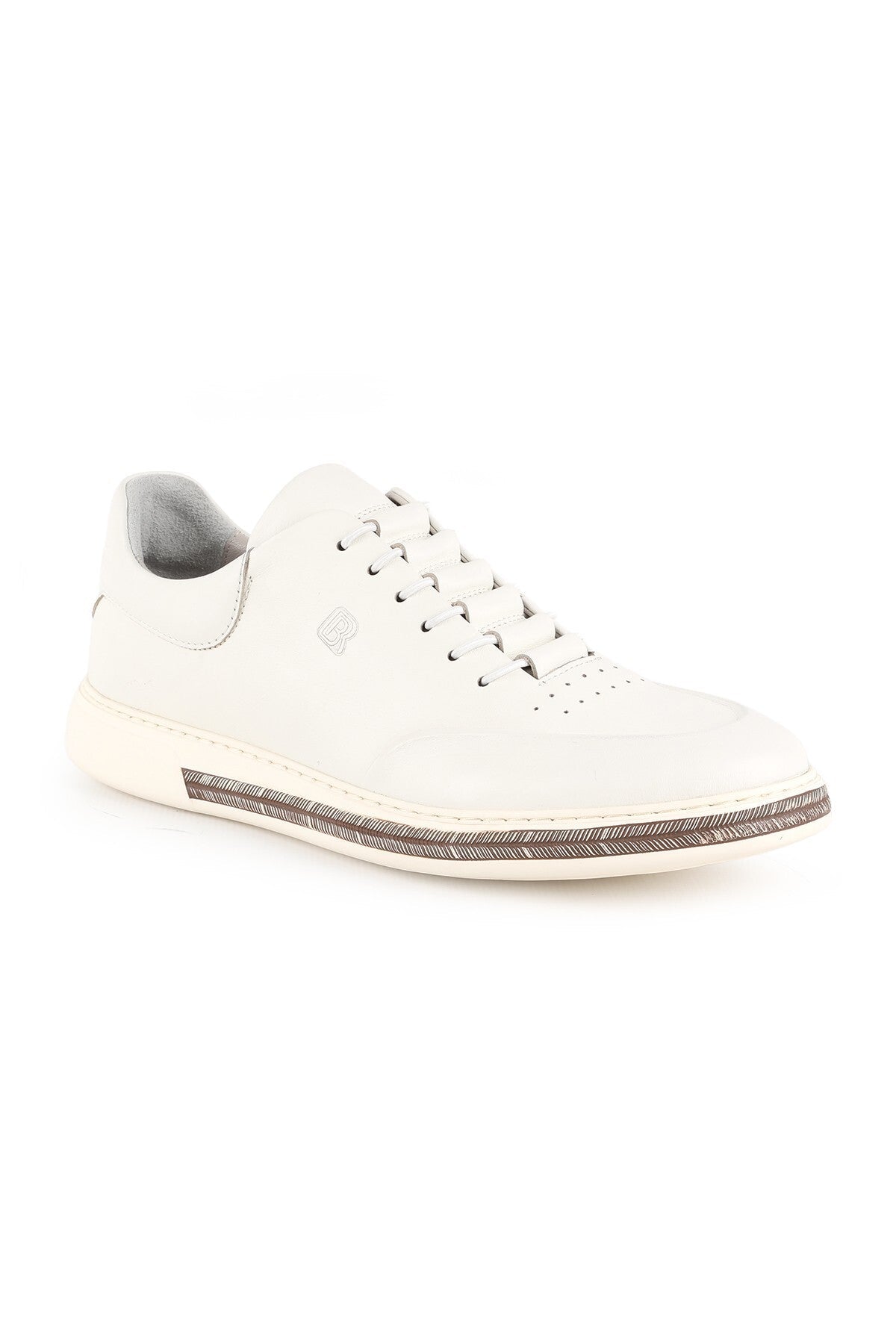 Libero H1047 Genuine Leather & Suede Laser Perforated Practical Lace-Up Eva Sole Men's Casual Sneaker - MALLTURK