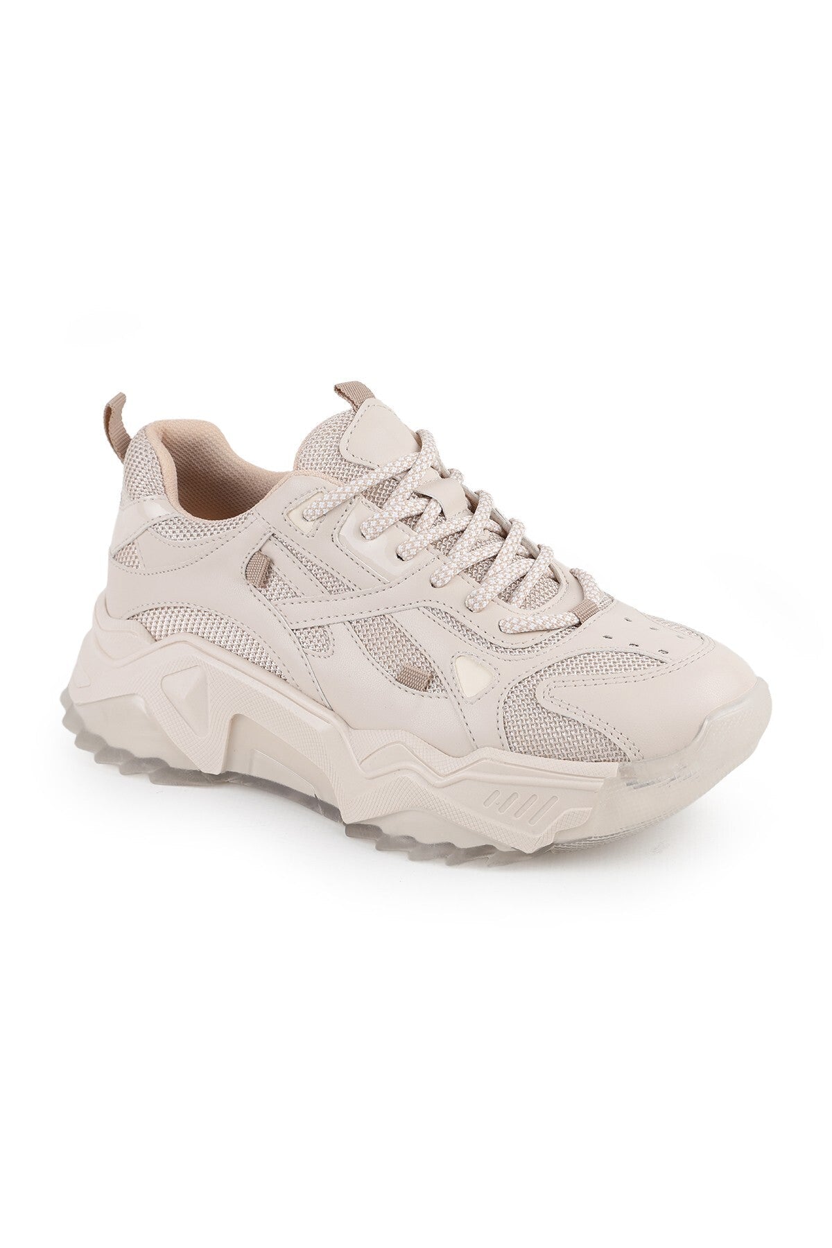 Libero L083.65137 Gri Hakiki Deri Kadın Sneaker Yüksek Tabanlı Rahat Spor Ayakkabı - MALLTURK