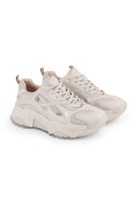 Libero L083.65137 Gri Hakiki Deri Kadın Sneaker Yüksek Tabanlı Rahat Spor Ayakkabı - MALLTURK