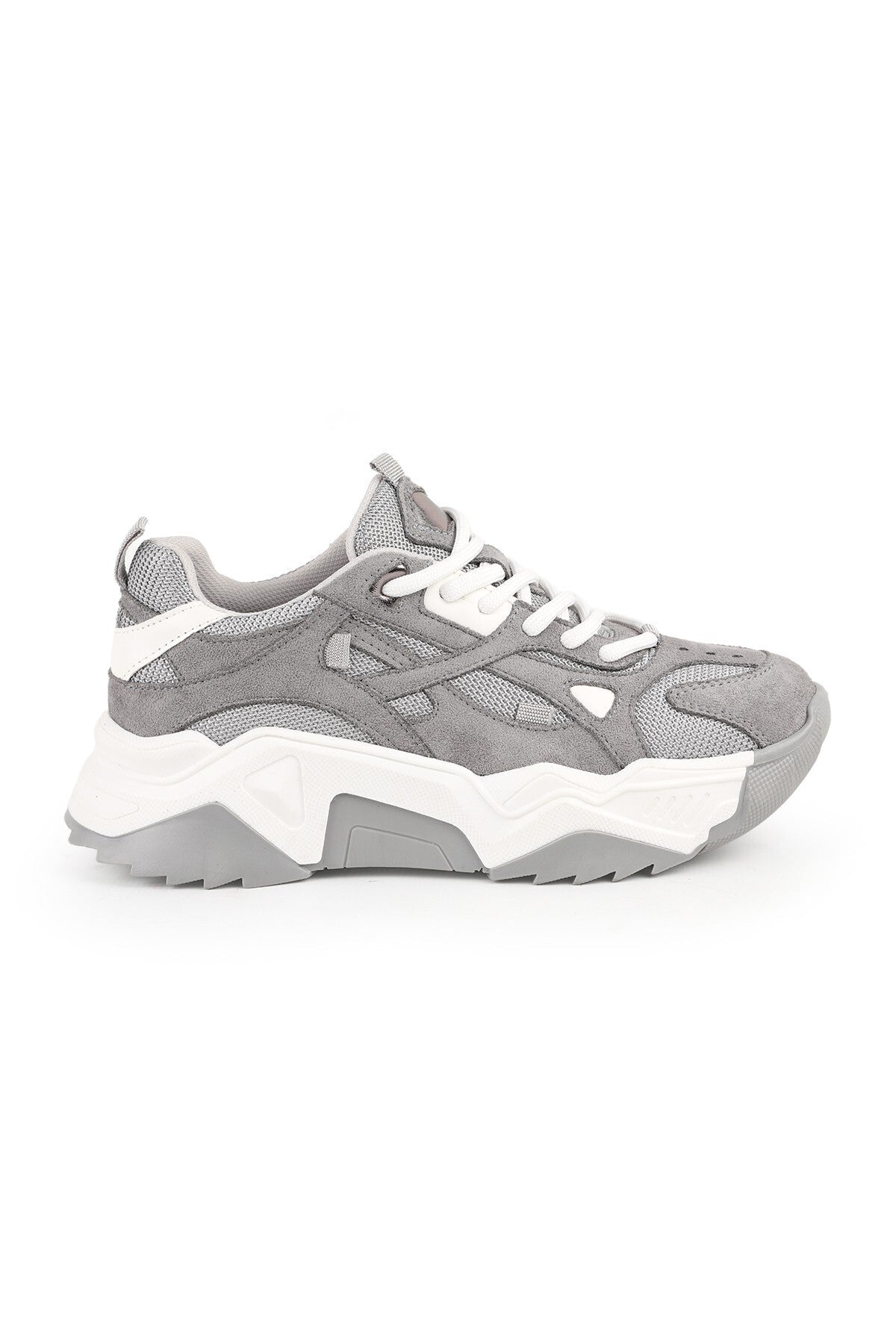 Libero L083.65137 Gri Hakiki Deri Kadın Sneaker Yüksek Tabanlı Rahat Spor Ayakkabı - MALLTURK