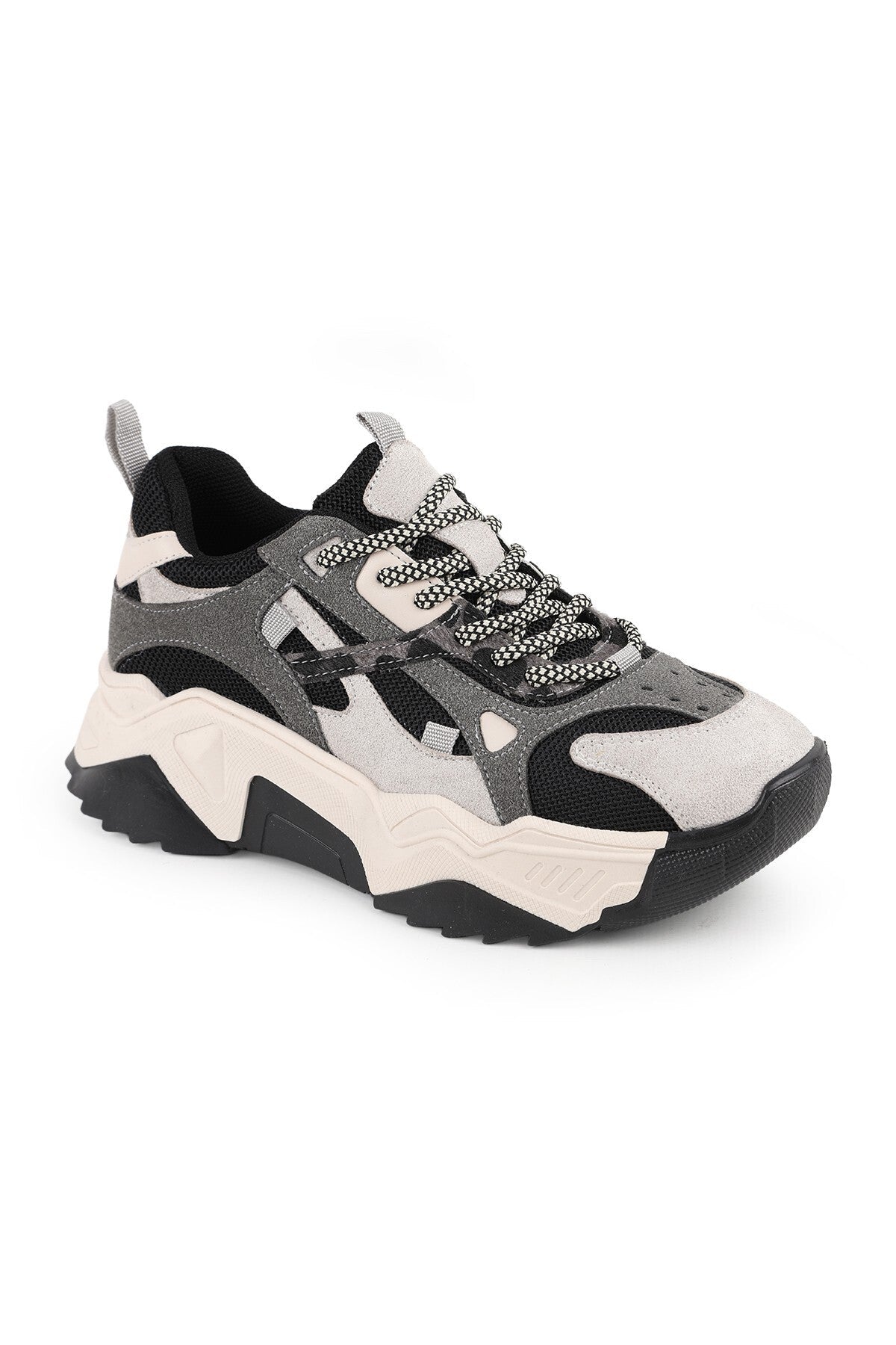 Libero L083.65137 Gri Hakiki Deri Kadın Sneaker Yüksek Tabanlı Rahat Spor Ayakkabı - MALLTURK