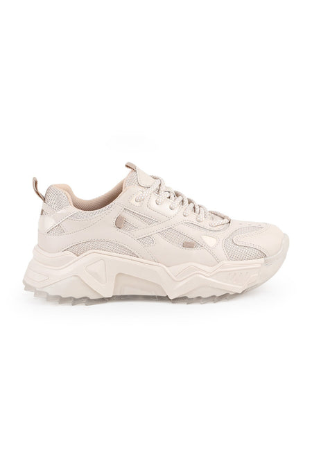 Libero L083.65137 Gri Hakiki Deri Kadın Sneaker Yüksek Tabanlı Rahat Spor Ayakkabı - MALLTURK