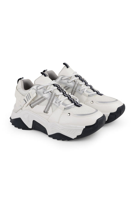 Libero L083.65160 Beyaz Gümüş Hakiki Deri Kadın Sneaker Yüksek Tabanlı Rahat Spor Ayakkabı - MALLTURK