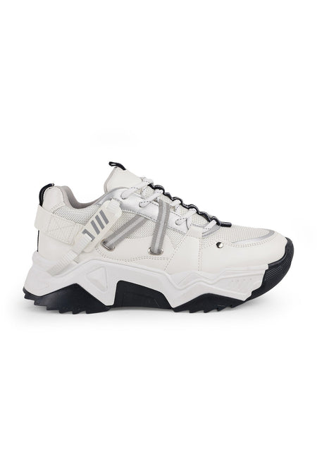 Libero L083.65160 Beyaz Gümüş Hakiki Deri Kadın Sneaker Yüksek Tabanlı Rahat Spor Ayakkabı - MALLTURK