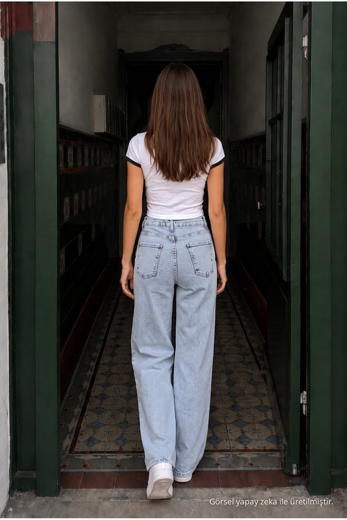 Light Blue High Waist Wide Leg Lycra Palazzo School Pants - MALLTURK