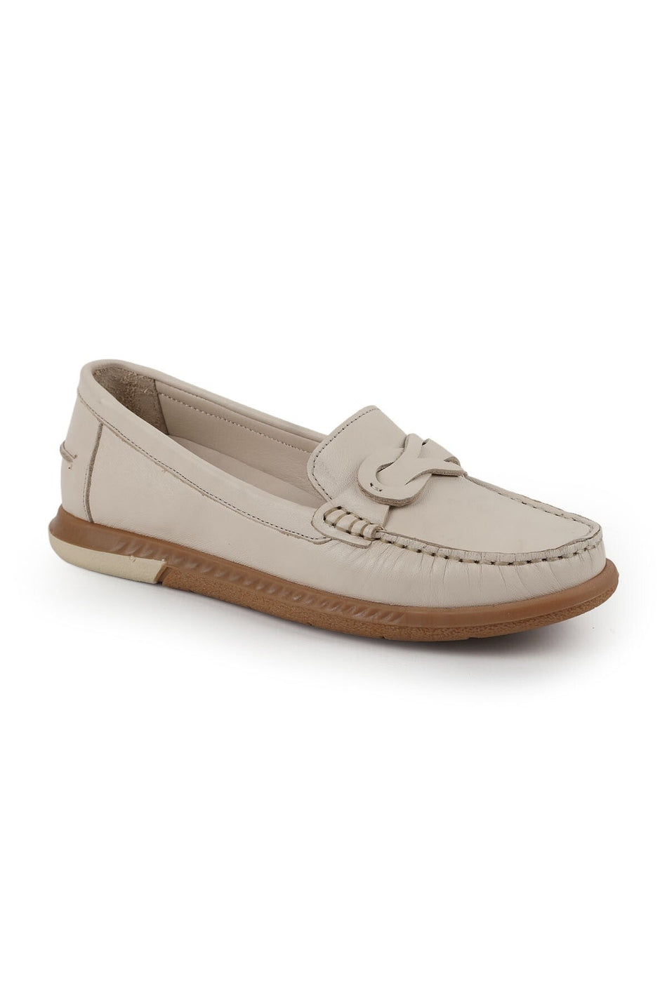 Loafer Shoes Classic Stitched Leather Banded Antique Look Office Casual Comfortable Thermo Sole L081.24106 - MALLTURK