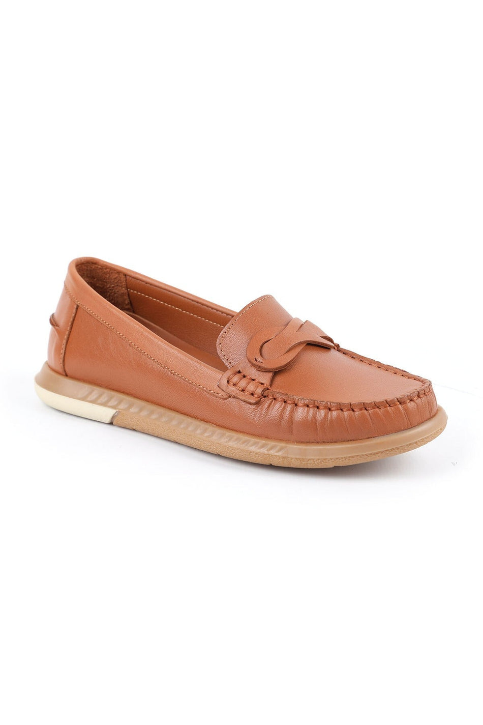 Loafer Shoes Classic Stitched Leather Banded Antique Look Office Casual Comfortable Thermo Sole L081.24106 - MALLTURK