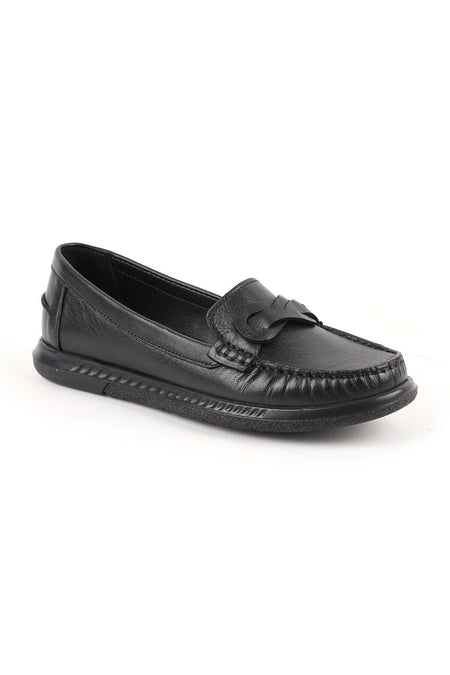 Loafer Shoes Classic Stitched Leather Banded Antique Look Office Casual Comfortable Thermo Sole L081.24106 - MALLTURK