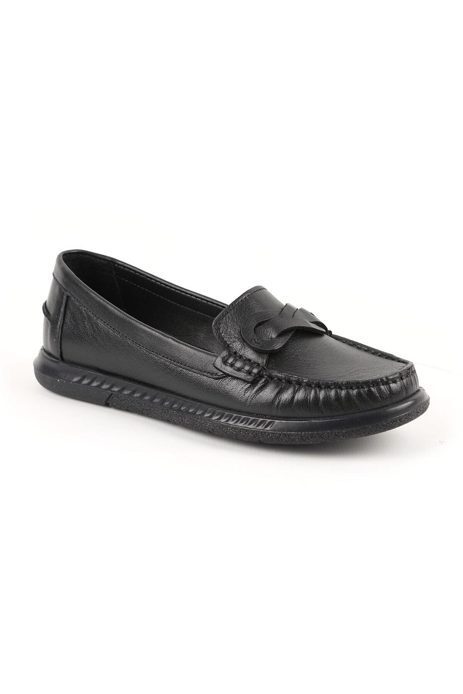 Loafer Shoes Classic Stitched Leather Banded Antique Look Office Casual Comfortable Thermo Sole L081.24106 - MALLTURK