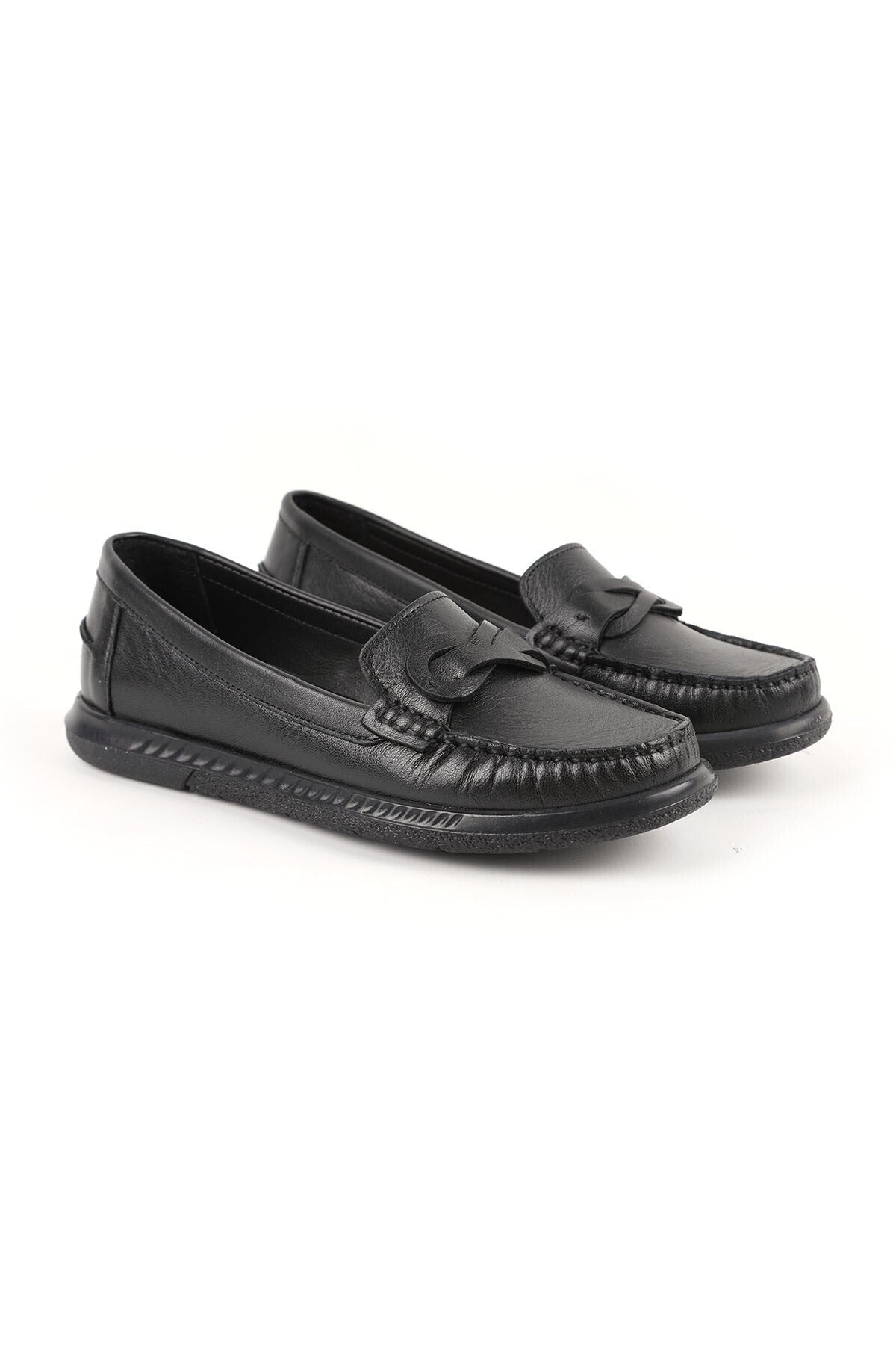 Loafer Shoes Classic Stitched Leather Banded Antique Look Office Casual Comfortable Thermo Sole L081.24106 - MALLTURK