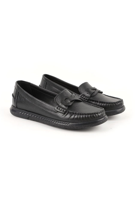 Loafer Shoes Classic Stitched Leather Banded Antique Look Office Casual Comfortable Thermo Sole L081.24106 - MALLTURK