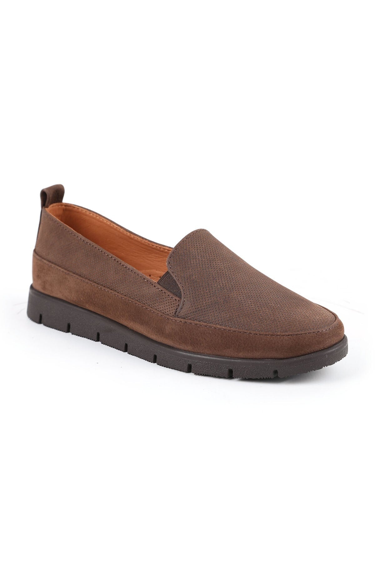 Loafer Shoes Laser Cut Perforated Suede Moccasin Stitched Lightweight Flexible Eva Sole Daily Use L076.2274-1 - MALLTURK