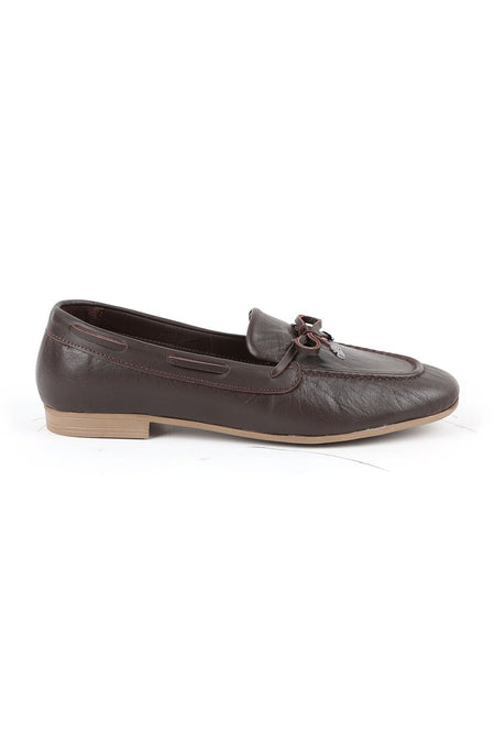 Loafer Shoes, Moccasin Stitched, Bowknot, Antique Look, Stylish, Office, Daily, Comfortable, Thermo Sole 081.25216 - MALLTURK