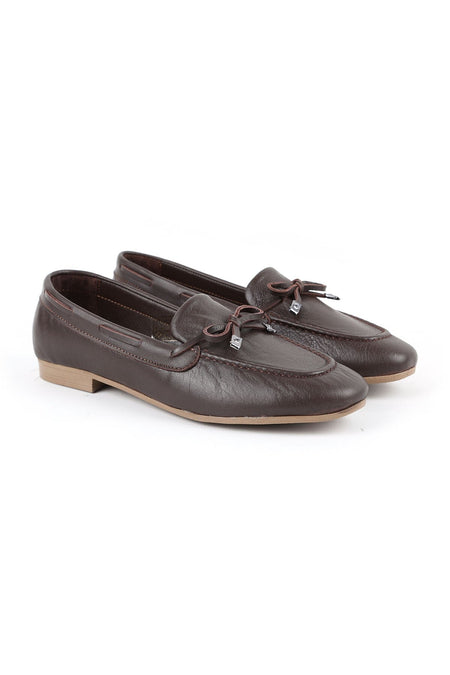 Loafer Shoes, Moccasin Stitched, Bowknot, Antique Look, Stylish, Office, Daily, Comfortable, Thermo Sole 081.25216 - MALLTURK