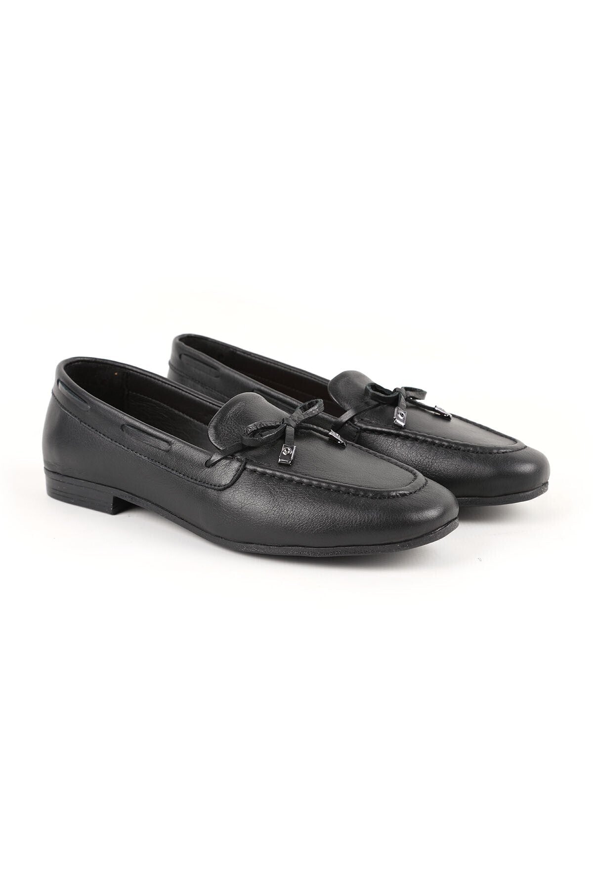 Loafer Shoes, Moccasin Stitched, Bowknot, Antique Look, Stylish, Office, Daily, Comfortable, Thermo Sole 081.25216 - MALLTURK