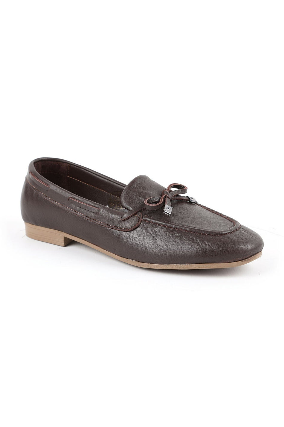 Loafer Shoes, Moccasin Stitched, Bowknot, Antique Look, Stylish, Office, Daily, Comfortable, Thermo Sole 081.25216 - MALLTURK