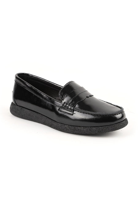 Loafer Shoes Shiny Patent Leather Classic Strapped Moccasin Stitched Lightweight Flexible Eva Sole Daily L076.5604 - MALLTURK