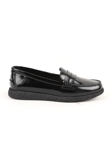 Loafer Shoes Shiny Patent Leather Classic Strapped Moccasin Stitched Lightweight Flexible Eva Sole Daily L076.5604 - MALLTURK