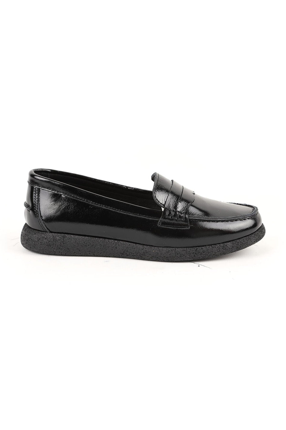 Loafer Shoes Shiny Patent Leather Classic Strapped Moccasin Stitched Lightweight Flexible Eva Sole Daily L076.5604 - MALLTURK