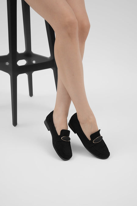 Loafer Toka Detaylı Günlük Babet Kadın Siyah Babet TBOMRSR1010 - MALLTURK
