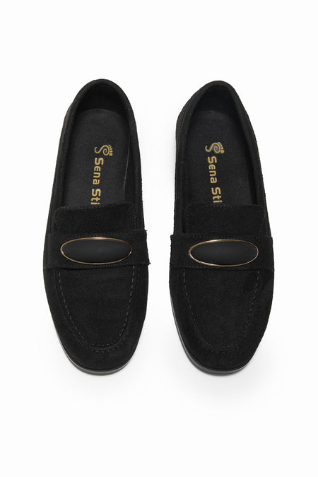 Loafer Toka Detaylı Günlük Babet Kadın Siyah Babet TBOMRSR1010 - MALLTURK