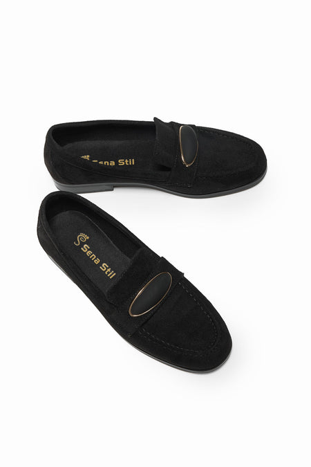 Loafer Toka Detaylı Günlük Babet Kadın Siyah Babet TBOMRSR1010 - MALLTURK