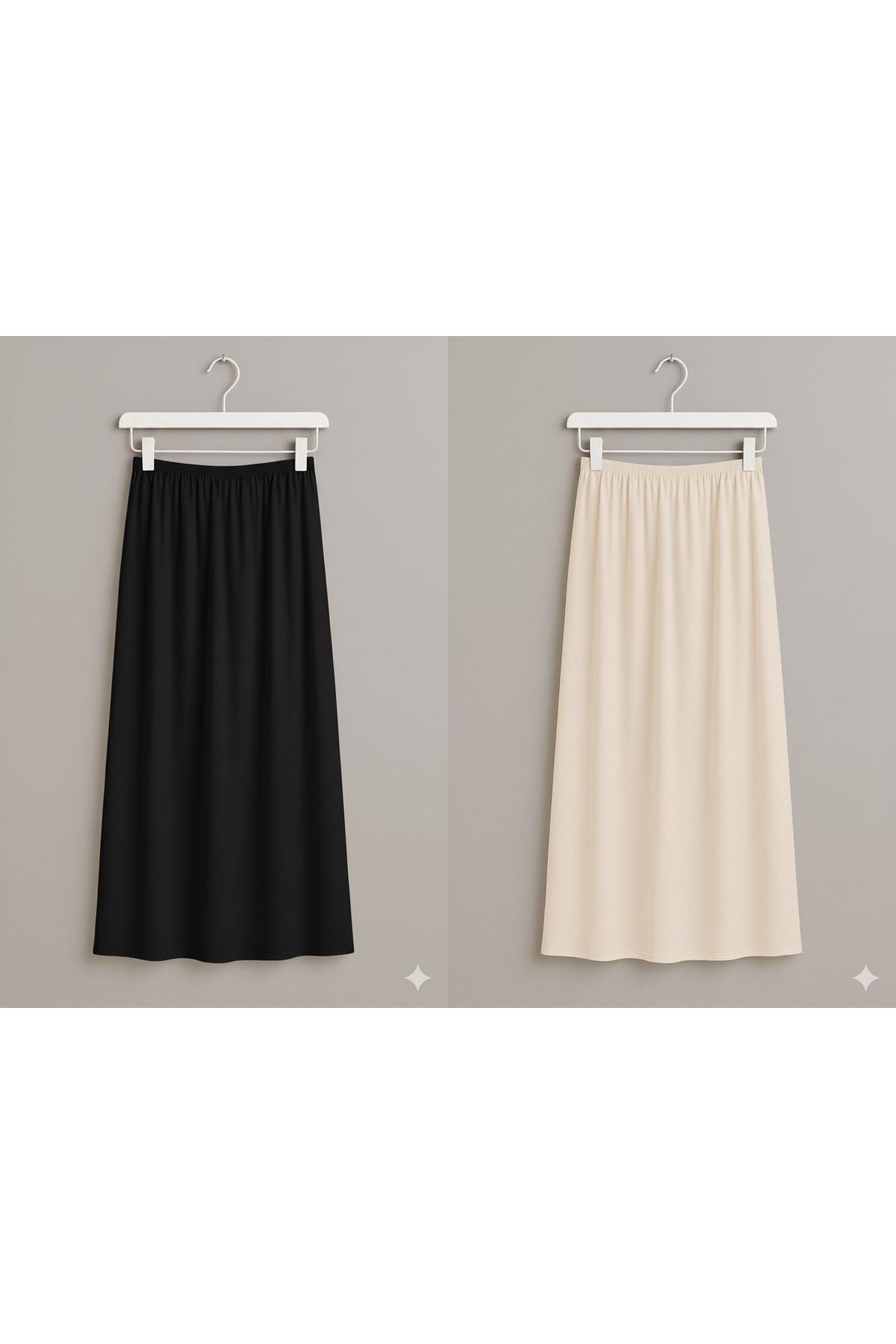 Long Full Length Skirt Lining Underskirt Petticoat Underwear Set of 2 - MALLTURK