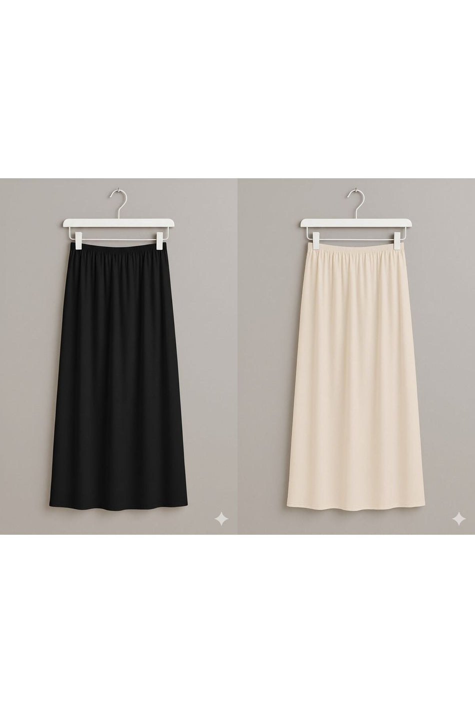 Long Full Length Skirt Lining Underskirt Petticoat Underwear Set of 2 - MALLTURK