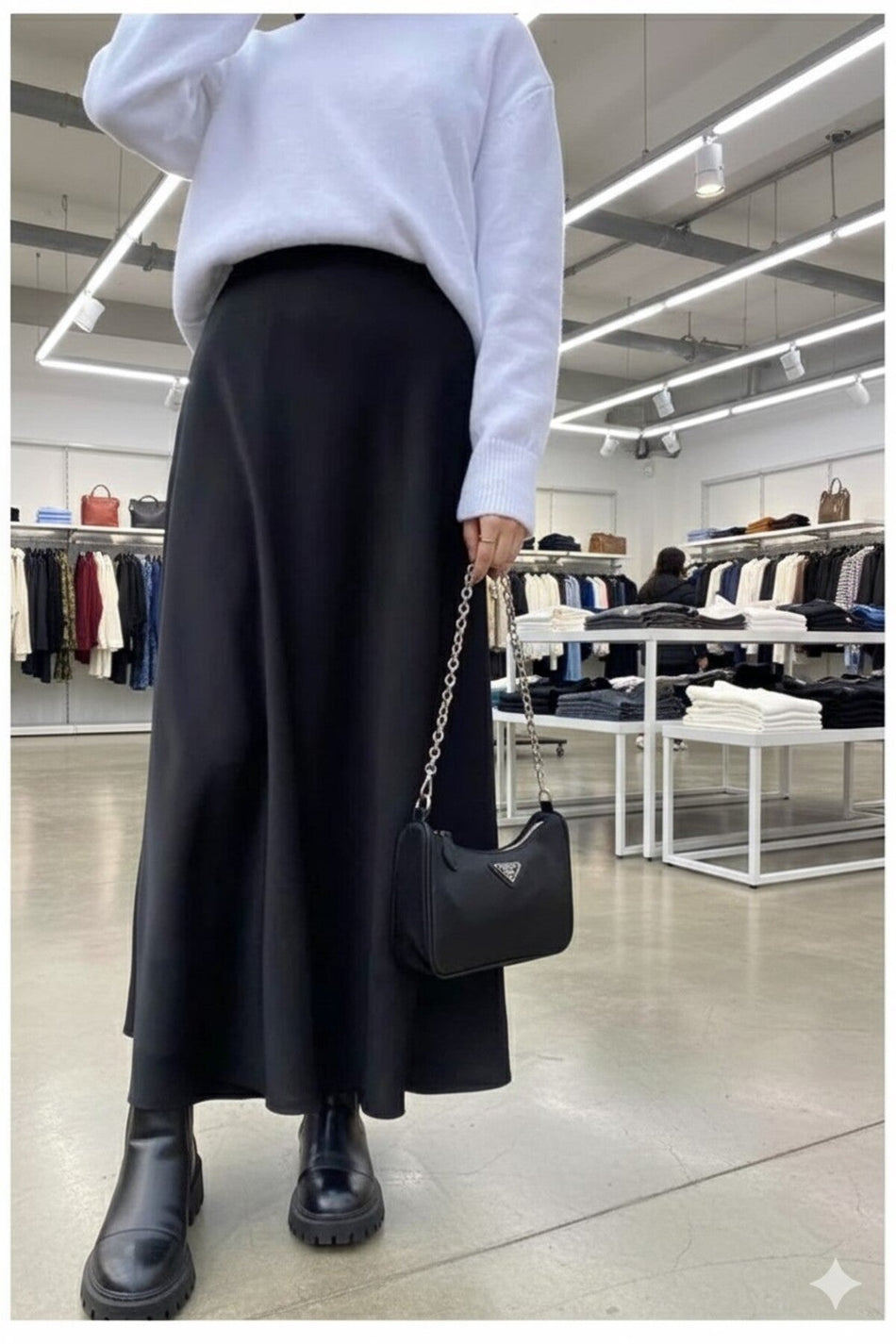 Lycra Flexible Hijab Flared Skirt - MALLTURK
