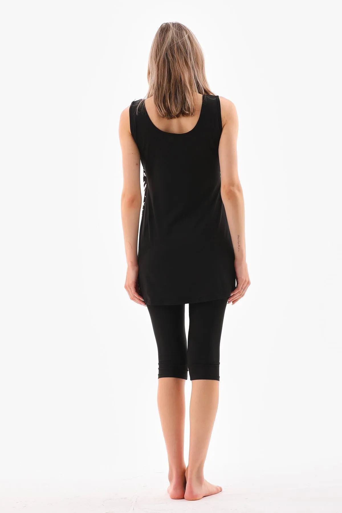Lycra Zero Sleeve Piece Patterned Swimsuit - MALLTURK