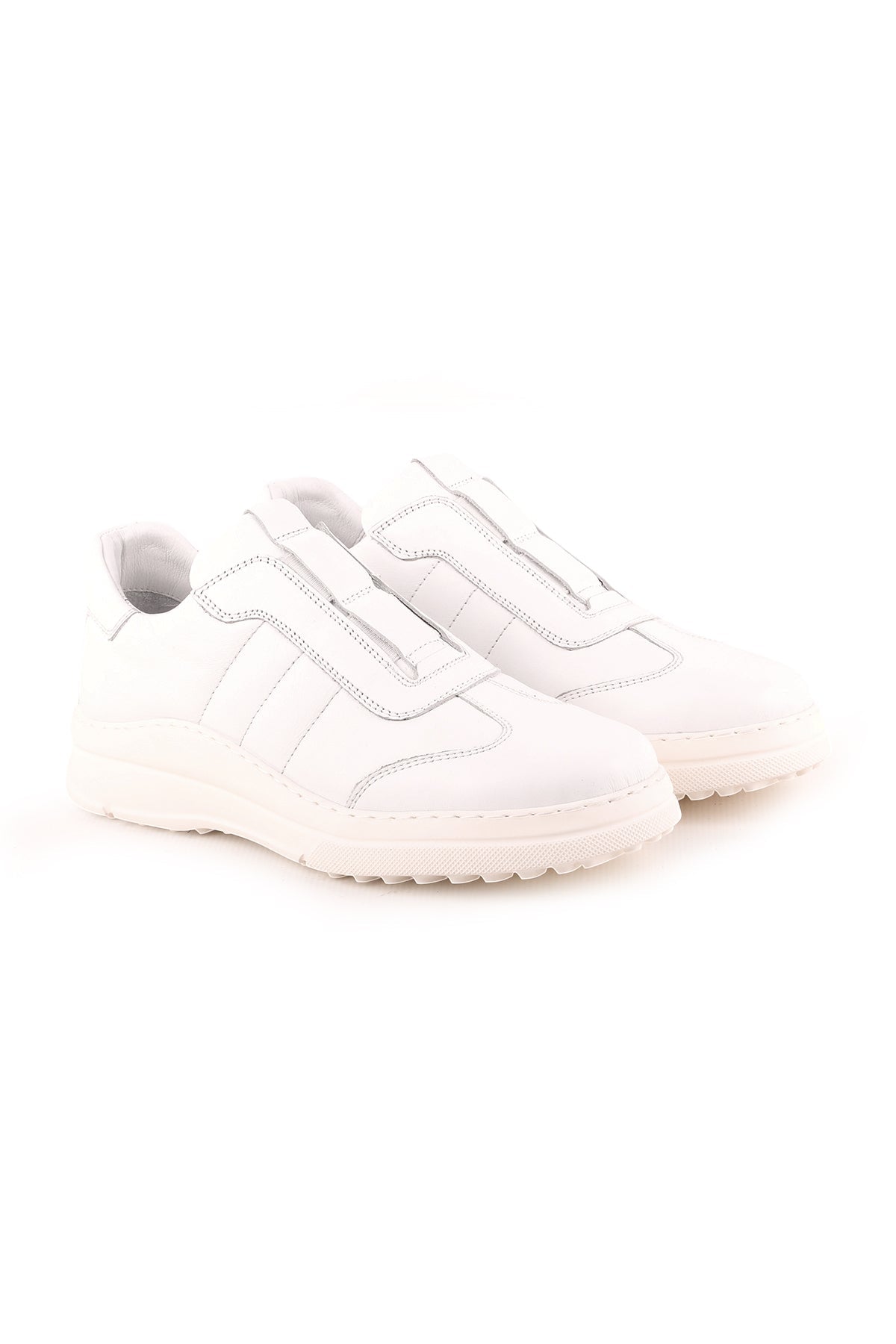 LZ4508 Kadın Hakiki Deri Gizli Lastikli Kalın Taban Casual Sneaker Ayakkabı - MALLTURK