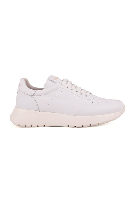 LZ4765 Women's Leather Sneakers WHITE - MALLTURK