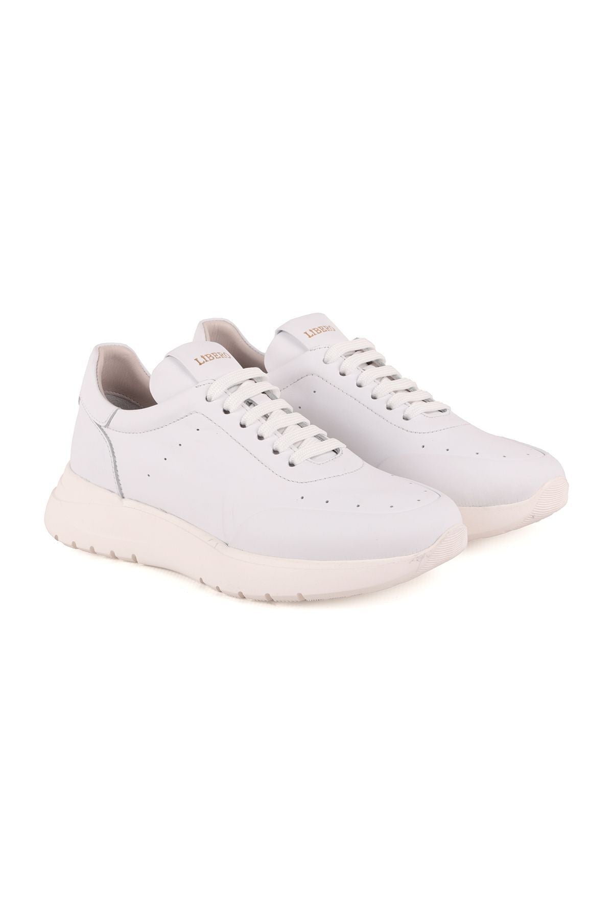 LZ4765 Women's Leather Sneakers WHITE - MALLTURK
