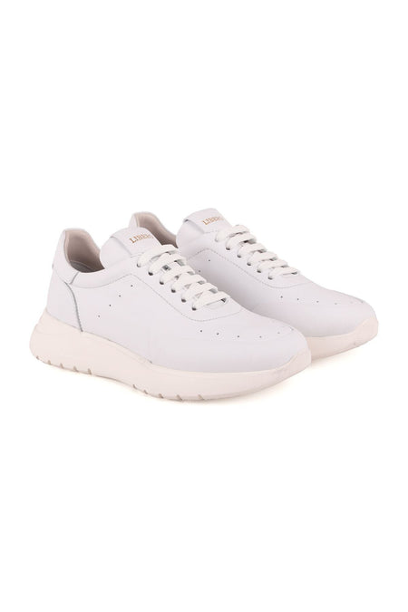 LZ4765 Women's Leather Sneakers WHITE - MALLTURK