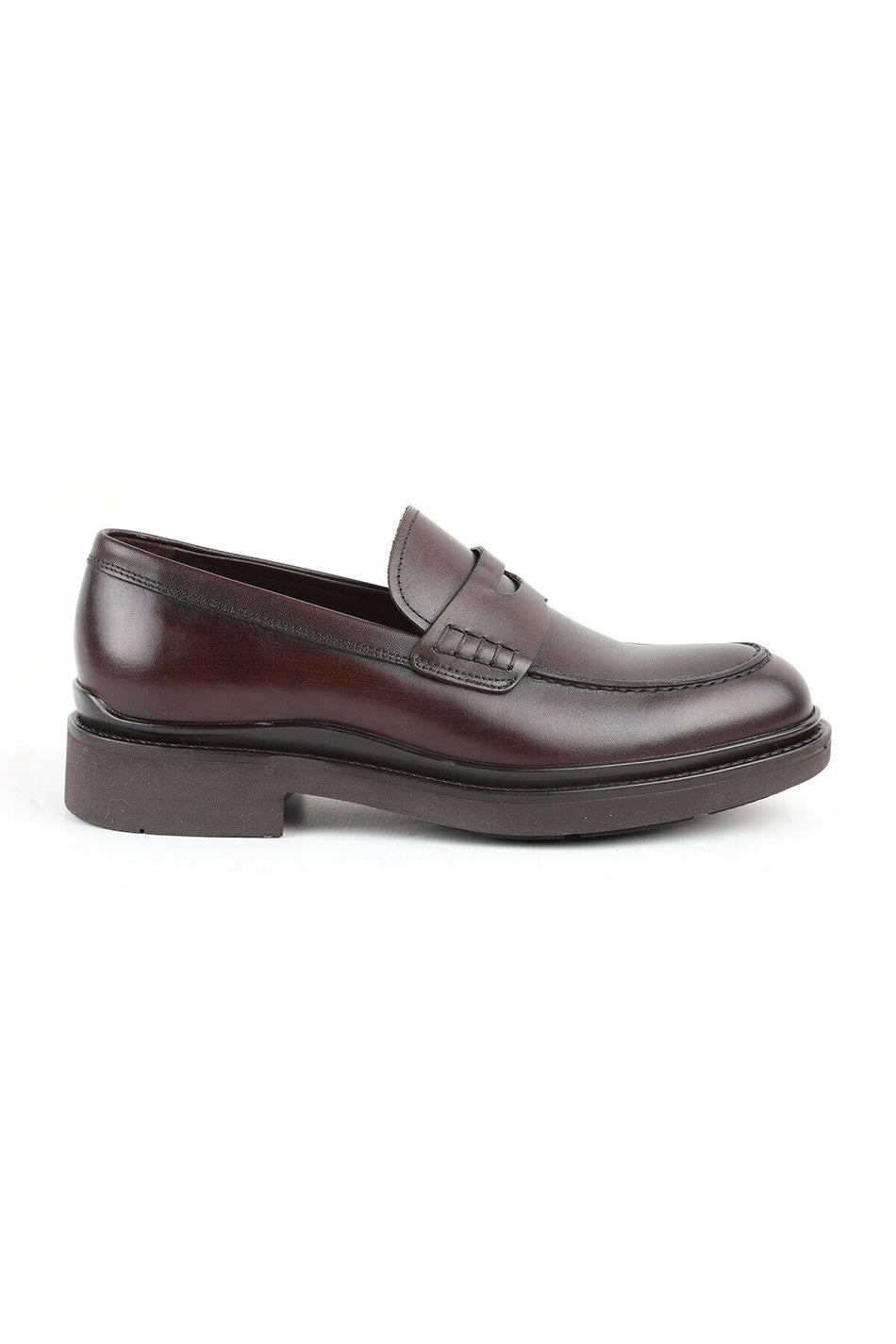 Lz5009 Wide Fit 100% Genuine Antique Leather Thick Sole Women's Loafer - MALLTURK