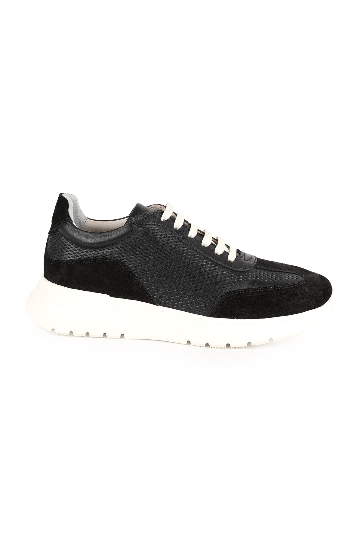 LZ5521 Kadın Hakiki Deri Süet Garnili Delikli Hafif Taban Casual Sneaker - MALLTURK