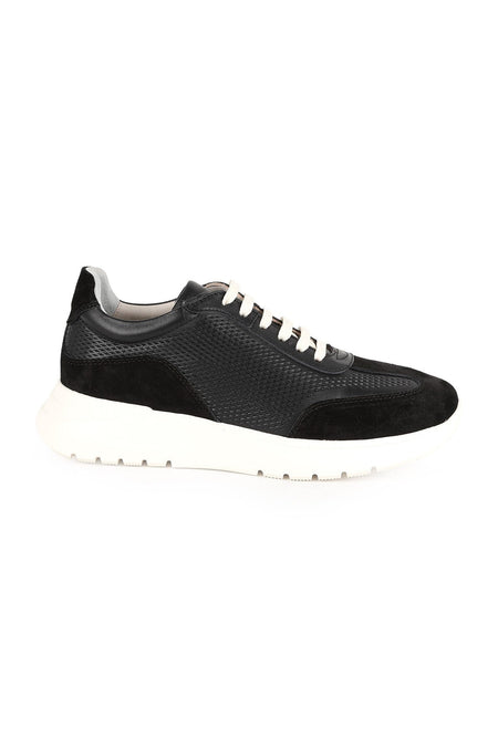 LZ5521 Kadın Hakiki Deri Süet Garnili Delikli Hafif Taban Casual Sneaker - MALLTURK