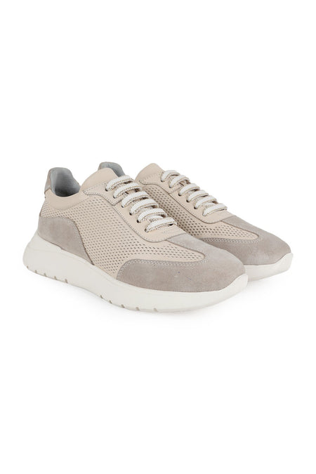 LZ5521 Kadın Hakiki Deri Süet Garnili Delikli Hafif Taban Casual Sneaker - MALLTURK