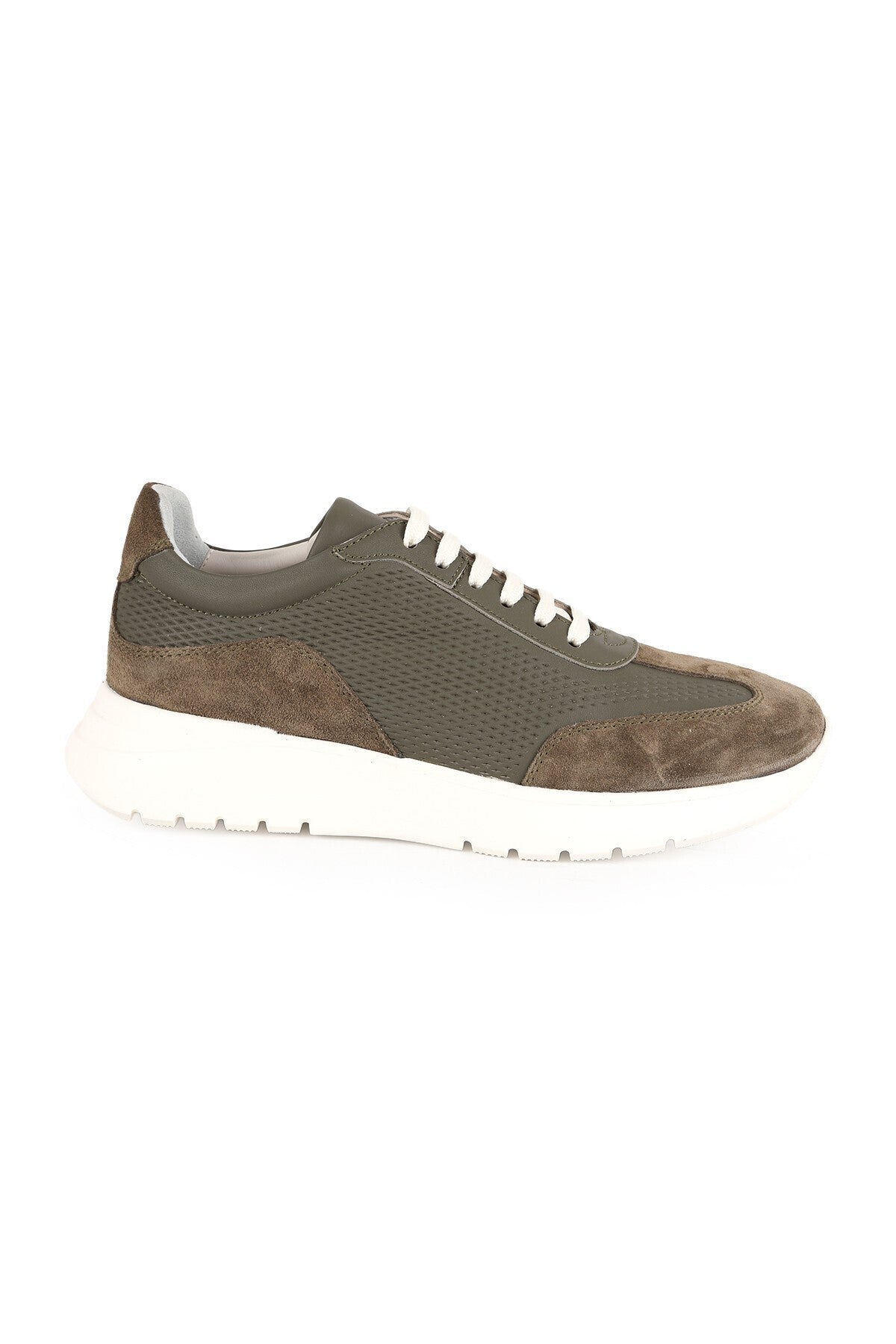 LZ5521 Kadın Hakiki Deri Süet Garnili Delikli Hafif Taban Casual Sneaker - MALLTURK
