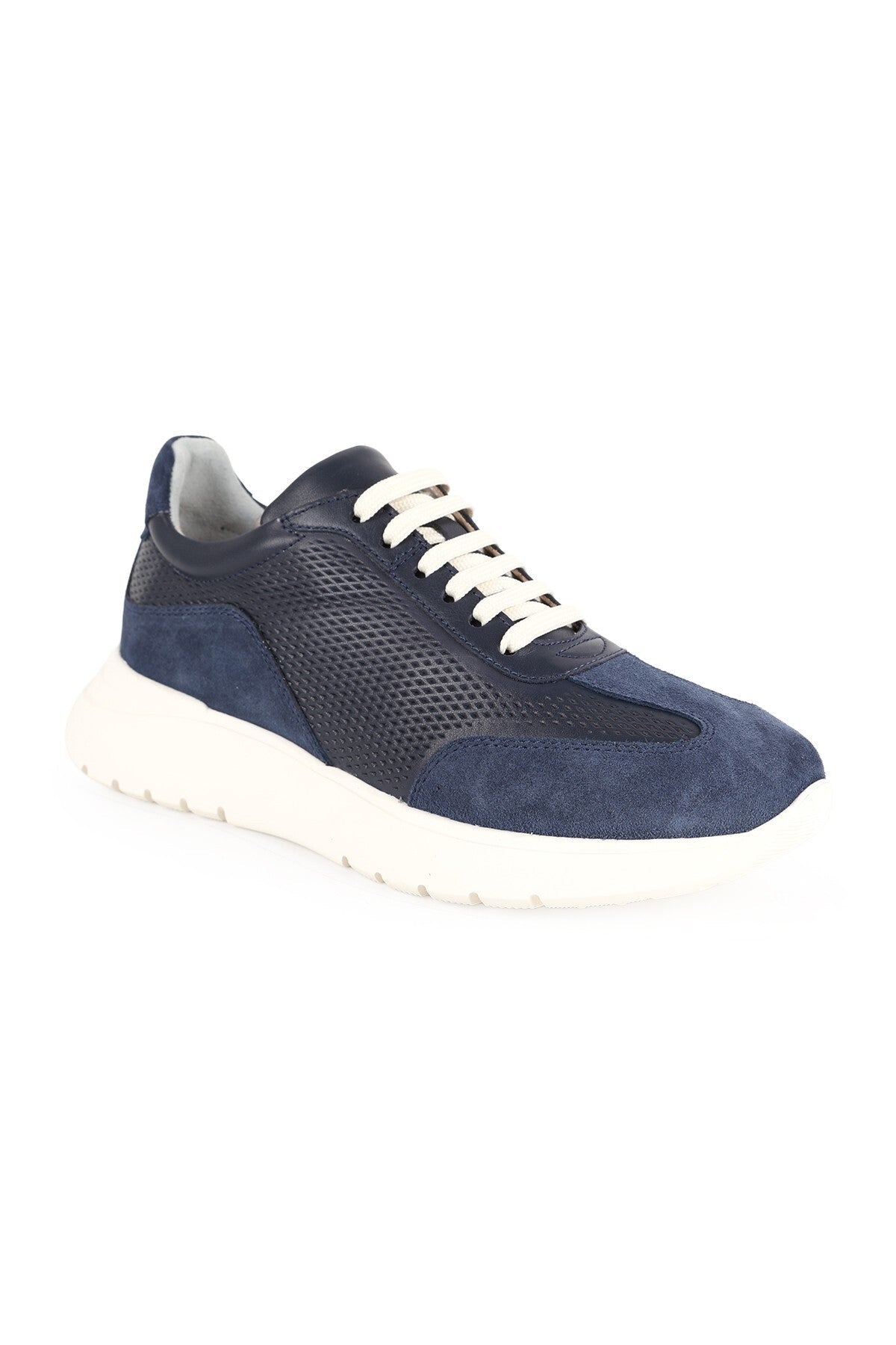 LZ5521 Kadın Hakiki Deri Süet Garnili Delikli Hafif Taban Casual Sneaker - MALLTURK