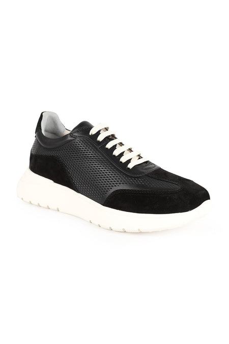 LZ5521 Kadın Hakiki Deri Süet Garnili Delikli Hafif Taban Casual Sneaker - MALLTURK