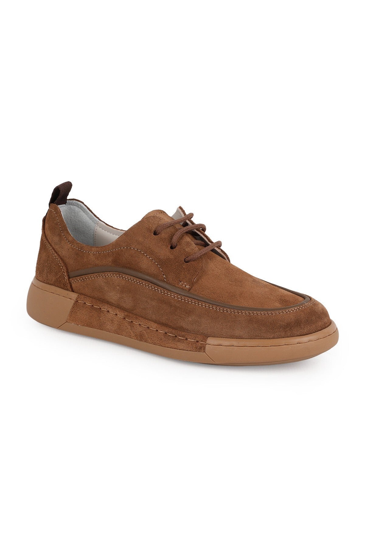 LZ5806 Hakiki Süet Deri Punteriz Dikişli Esnek Kauçuk Taban Bağcıklı Casual Sneaker - MALLTURK