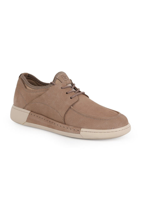 LZ5808 Kadın Hakiki Nubuk Deri Esnek Çorap Yakalı U-Burun Dikişli Kauçuk Taban Casual Sneaker - MALLTURK