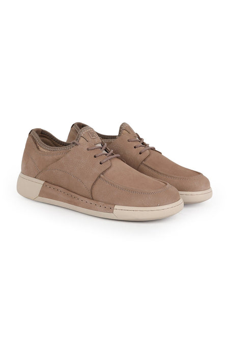 LZ5808 Kadın Hakiki Nubuk Deri Esnek Çorap Yakalı U-Burun Dikişli Kauçuk Taban Casual Sneaker - MALLTURK