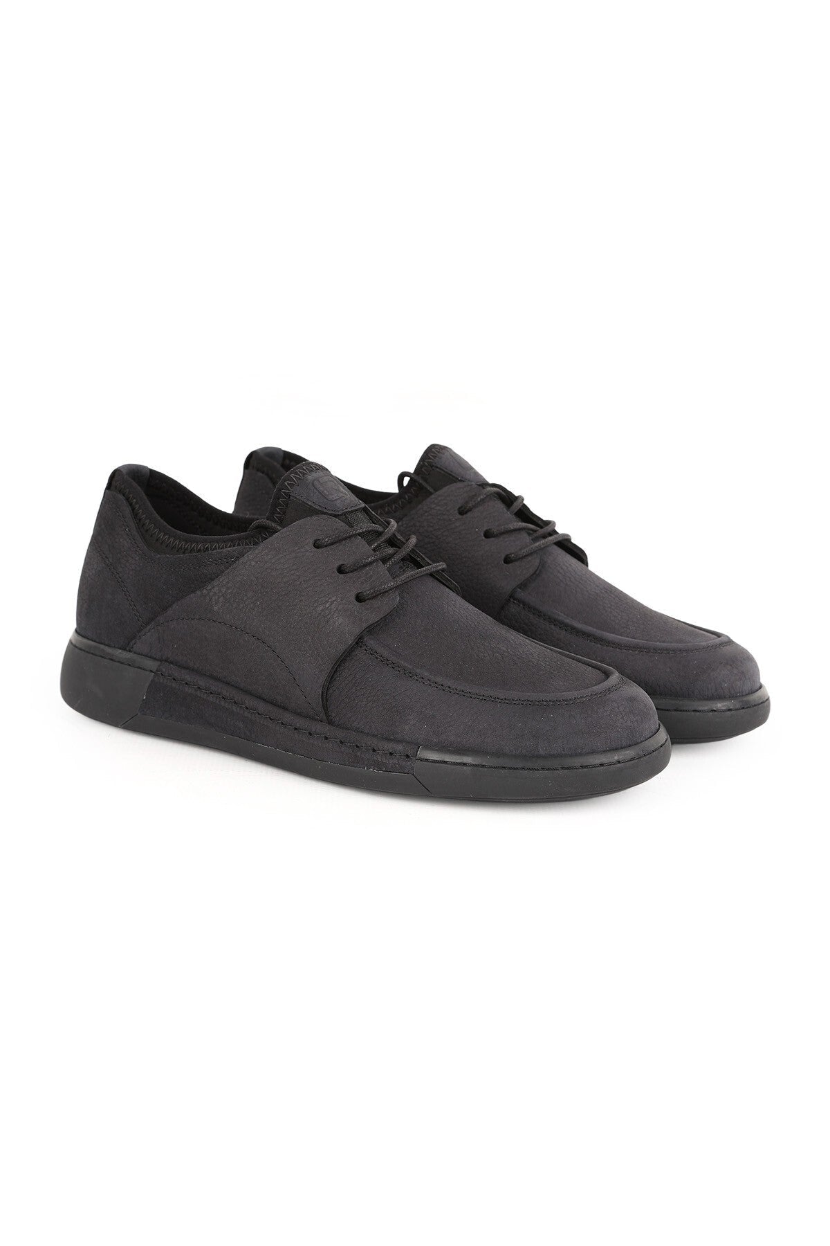 LZ5808 Kadın Hakiki Nubuk Deri Esnek Çorap Yakalı U-Burun Dikişli Kauçuk Taban Casual Sneaker - MALLTURK