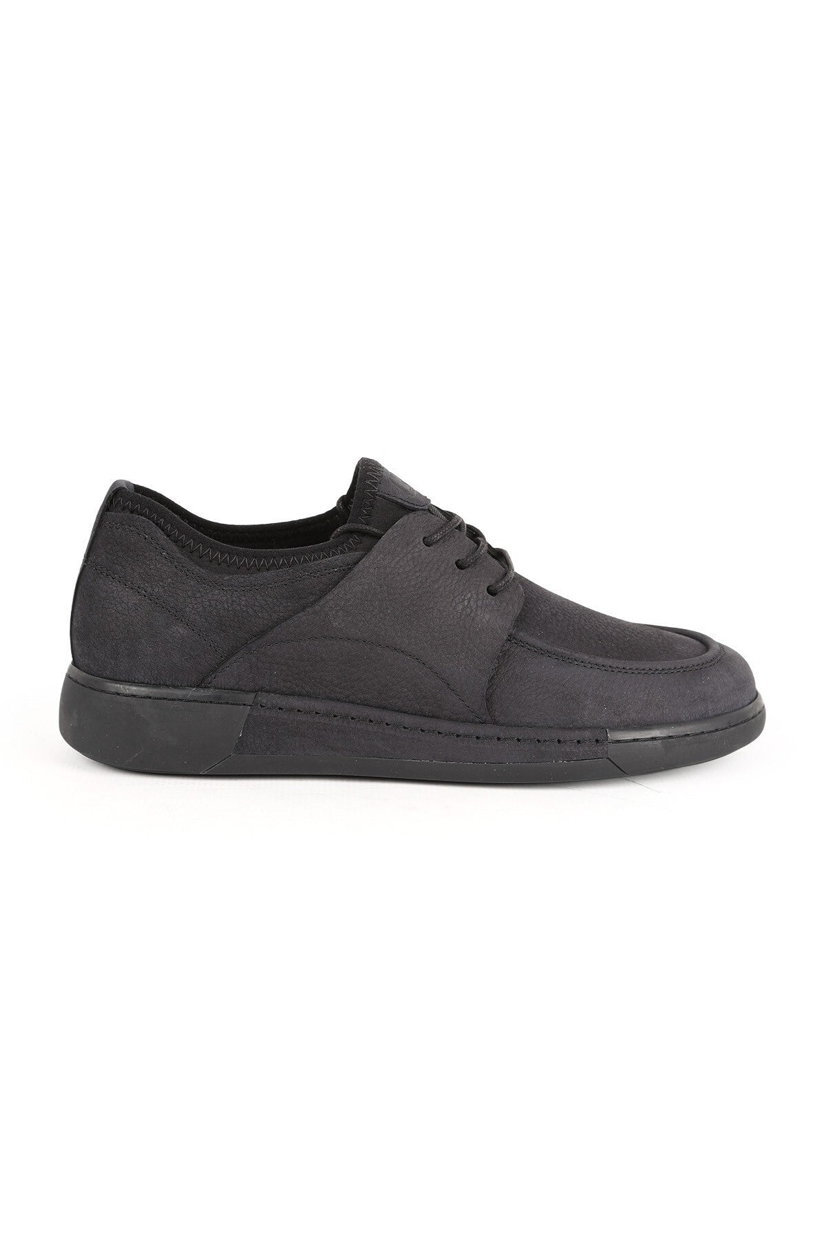 LZ5808 Kadın Hakiki Nubuk Deri Esnek Çorap Yakalı U-Burun Dikişli Kauçuk Taban Casual Sneaker - MALLTURK