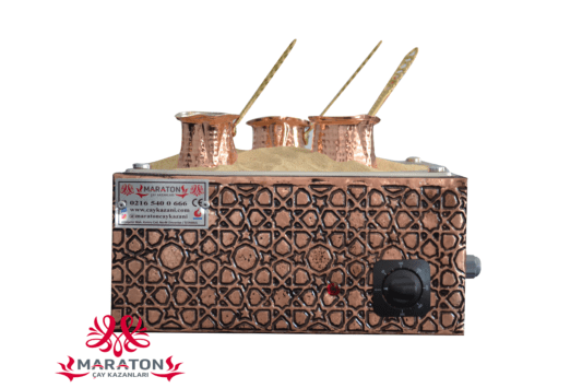 Maraton Copper Electric Sand Coffee Maker with 3 Copper Pots - MALLTURK