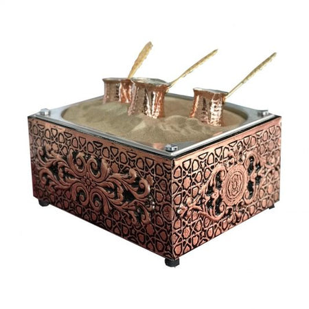 Maraton Engraved Copper Electric Sand Coffee Maker - MALLTURK