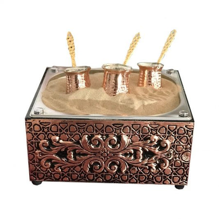 Maraton Engraved Copper Electric Sand Coffee Maker - MALLTURK